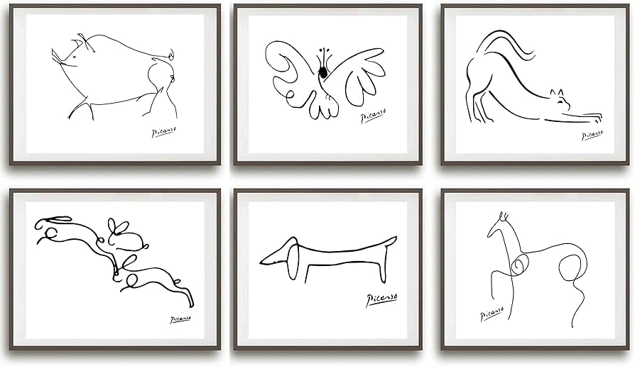 Amazon.co.jp: ウォールアート 装飾 ピカソ 線画 ポスター プリント