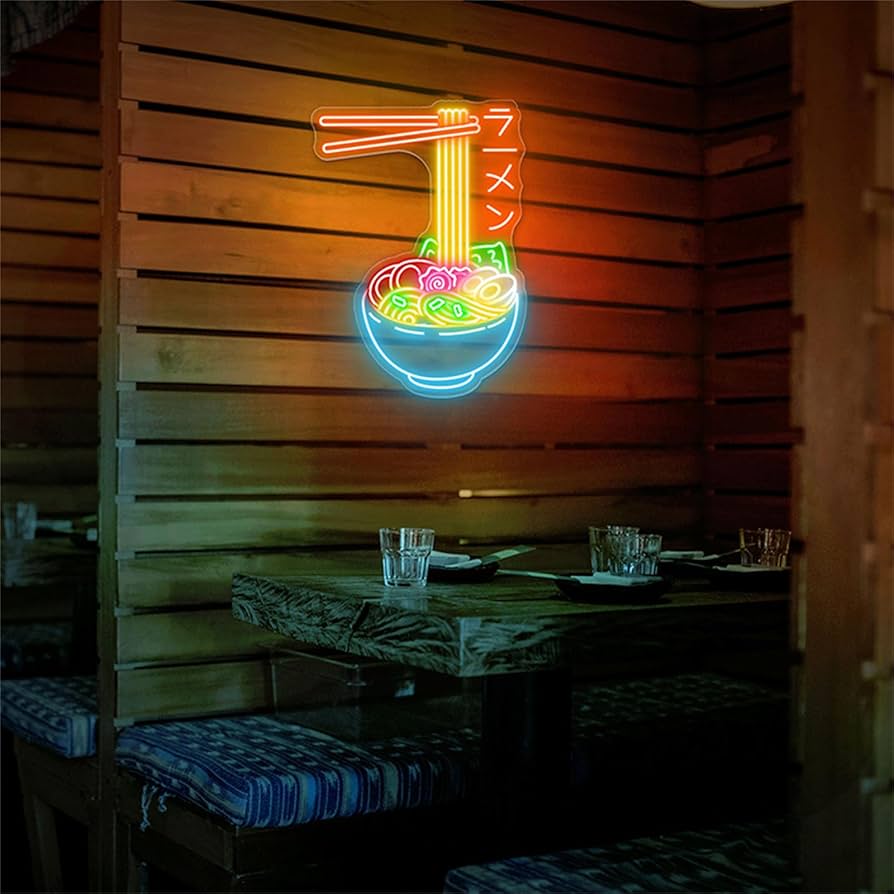 Amazon.co.jp: FINOTI ラーメン LED ネオンライト 壁装飾用 麺ライト