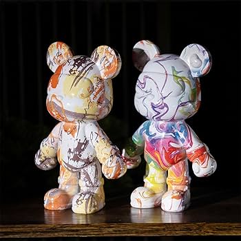 Amazon.co.jp: 樹脂ベア像ホームデコレーション、流動的なクマの彫刻