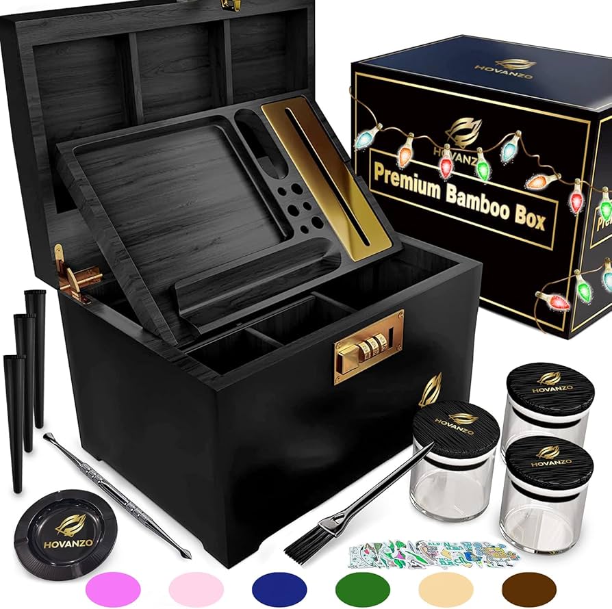 Amazon.com: HOVANZO Premium Large Bamboo Storage Box with