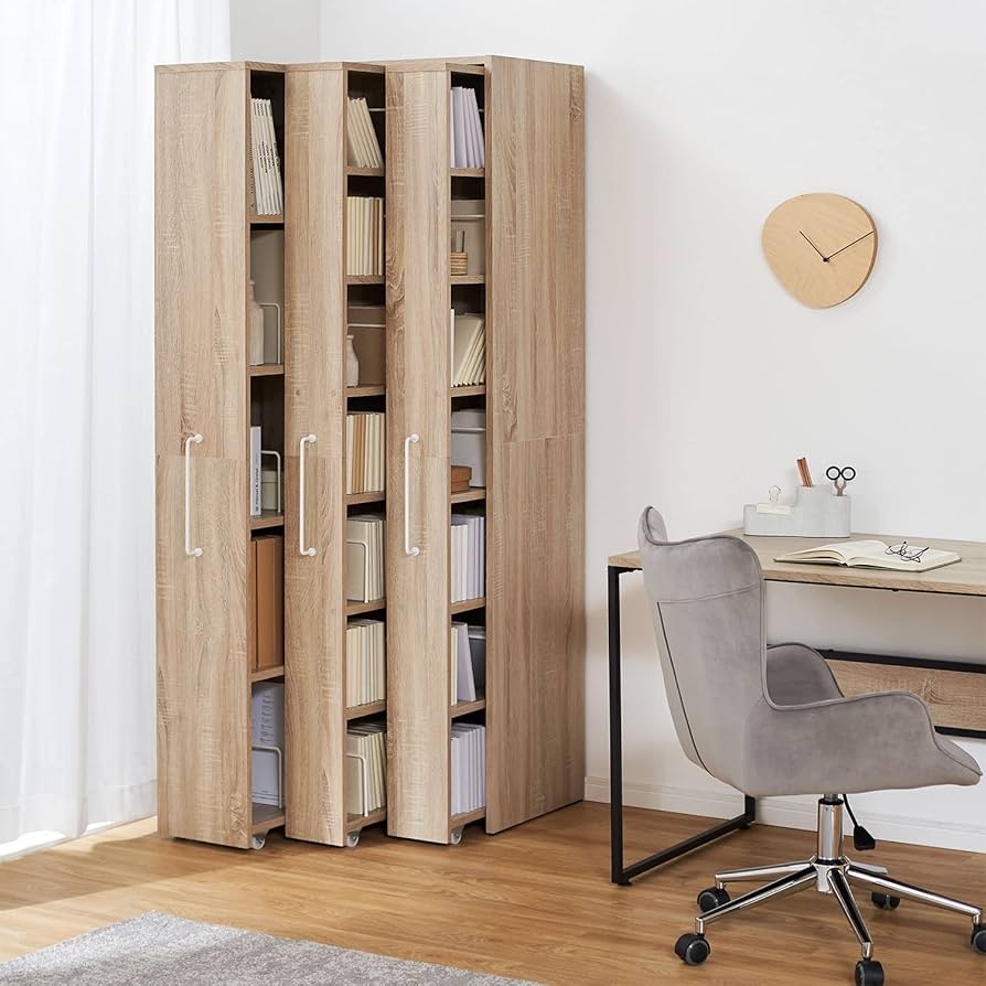 Amazon｜LOWYA ロウヤ 本棚 スライド 大容量 スリム 可動棚 教科書