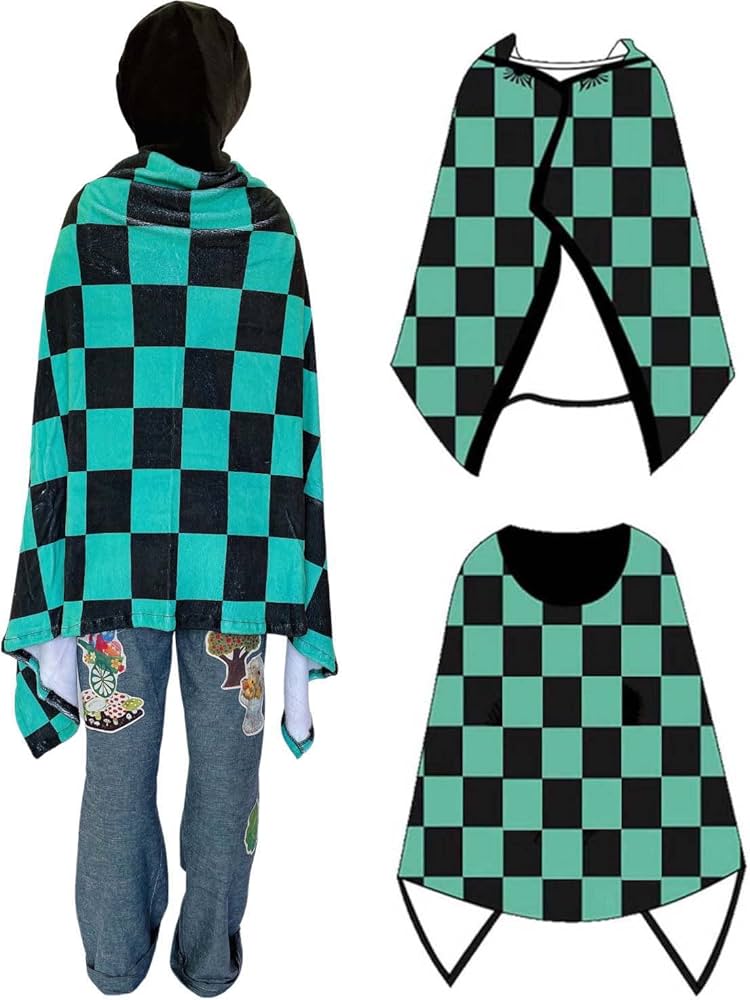 Amazon｜鬼滅の刃 ブランケット フード付き 着る毛布 パジャマ (竈門炭