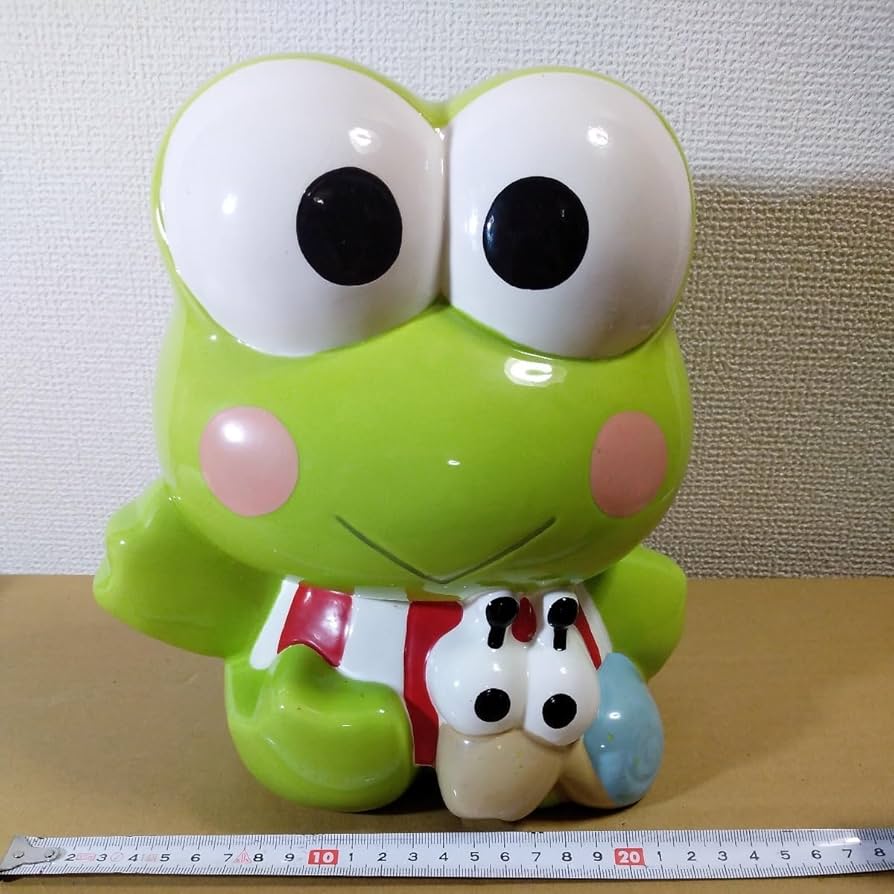 Amazon.co.jp: けろけろけろっぴ 陶器製 貯金箱 高さ約23㎝ 未チェック