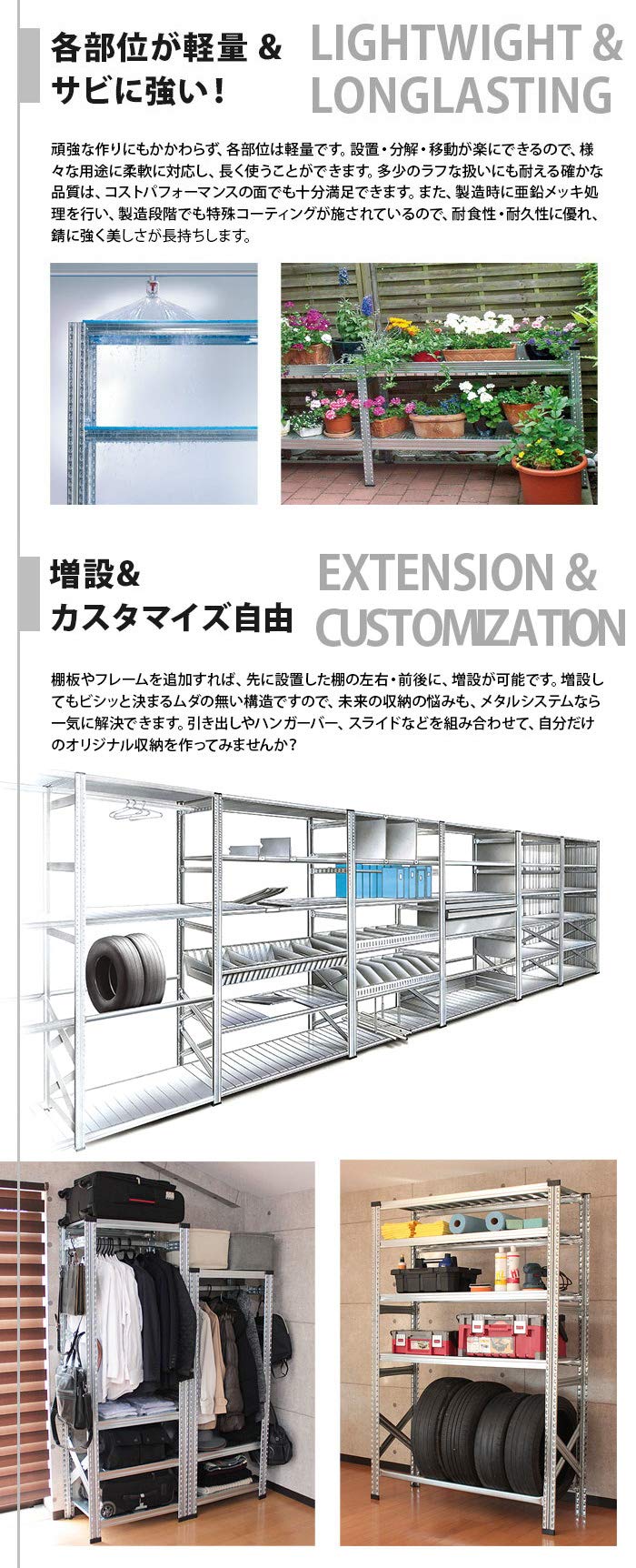 Amazon｜METALSISTEM メタルシステム3段（奥行40cm） W677xH917