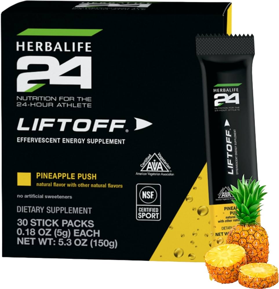Amazon.com: HERBALIFE24 Liftoff: Pineapple Push (30 Stick Packs