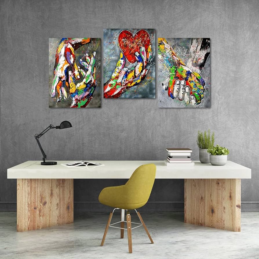 Amazon.co.jp: 抽象画 キャンバス ウォールアート カラフル ハート