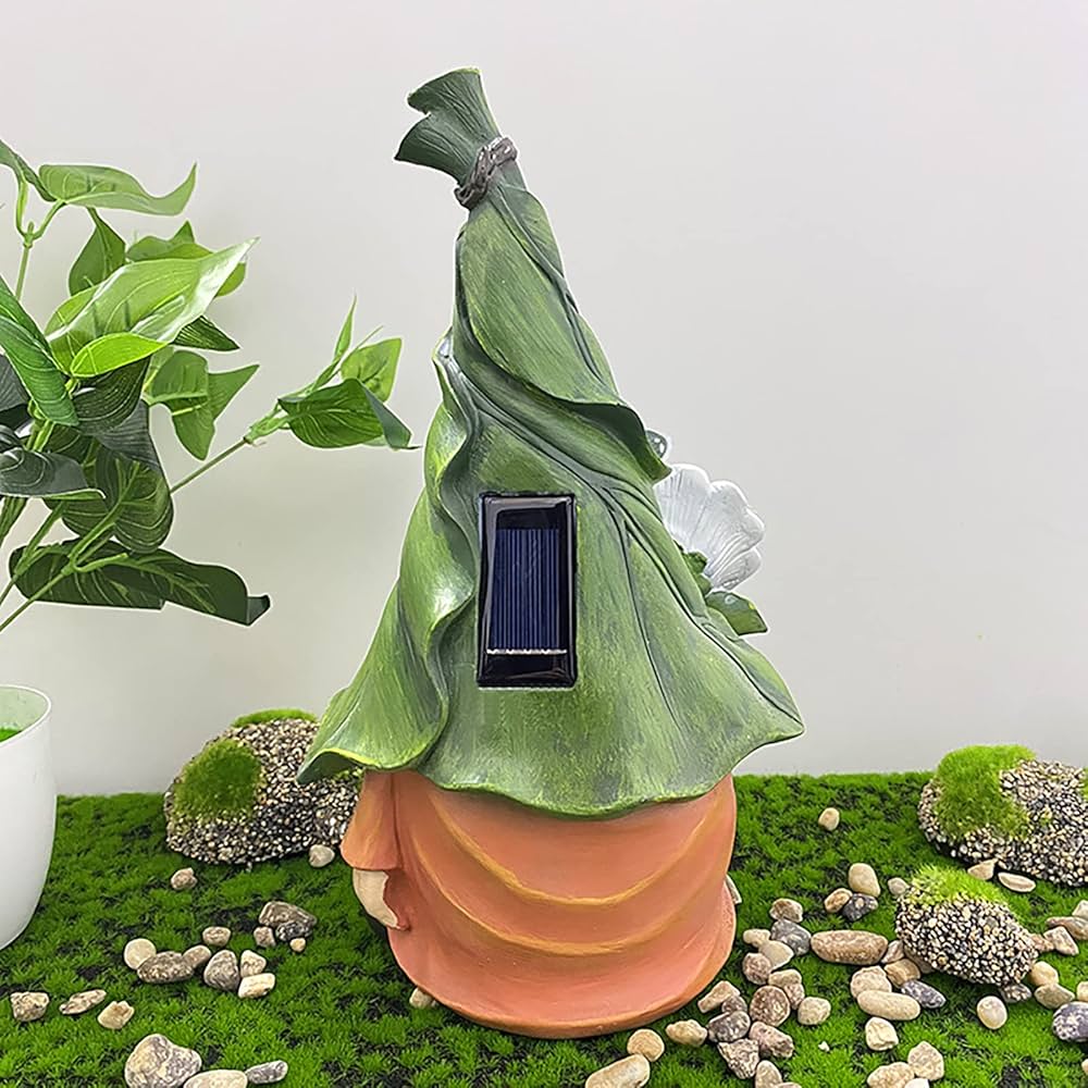 Amazon | 置物 ライト かわいい 花の小人の彫刻 ノーム ガーデニング