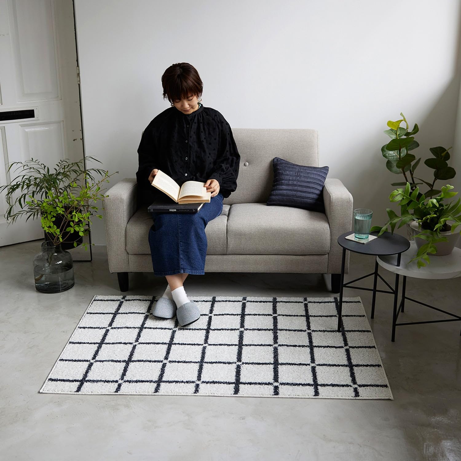 Amazon | スミノエ HOME ラグマット オセロ 90×130cm 床暖房対応 日本