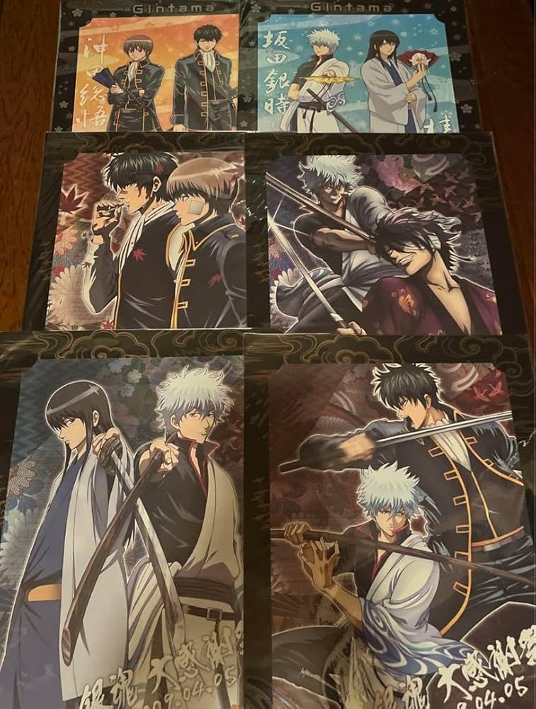 Amazon.co.jp: 銀魂 大感謝祭 錦絵 6枚セット 銀時 土方 沖田 高杉 桂