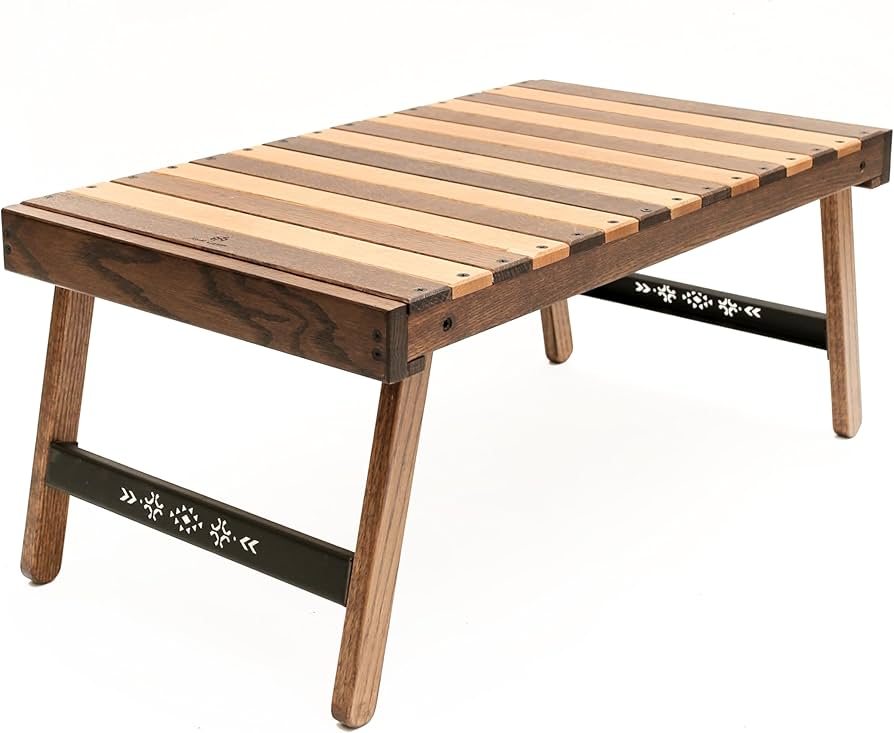 Amazon.co.jp: KIMICAMP キャンプ テーブル 木製 折りたたみ式 収納