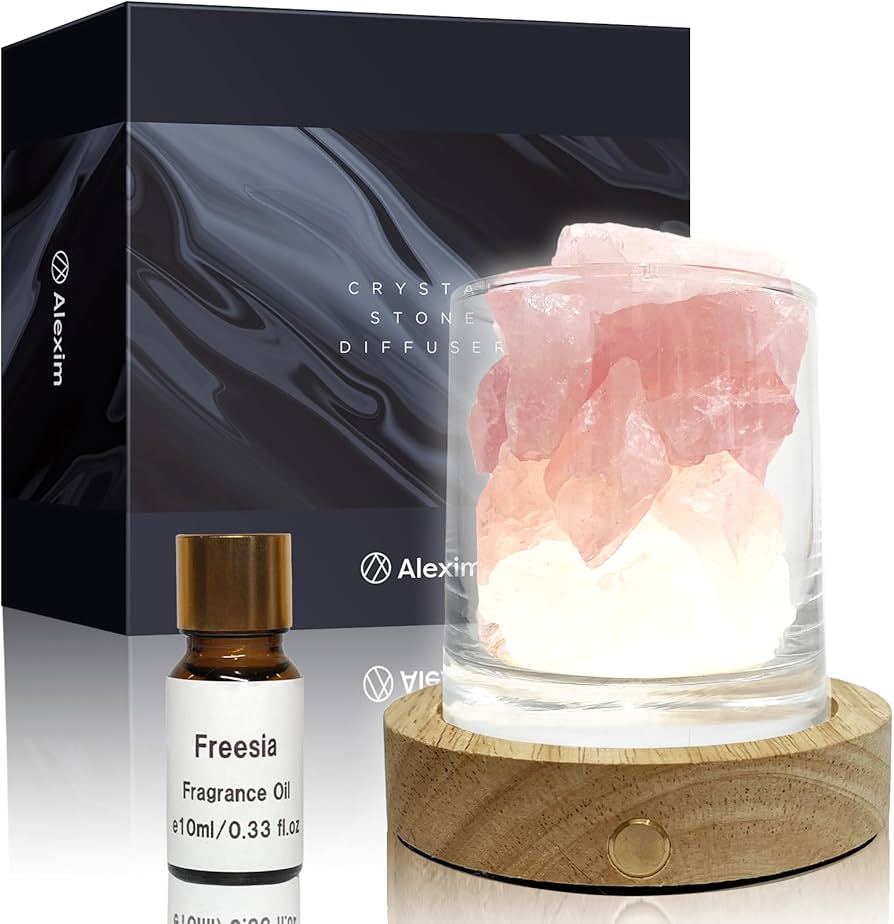 Amazon.co.jp: Alexim アロマストーン ローズクォーツ 充電式LED台座