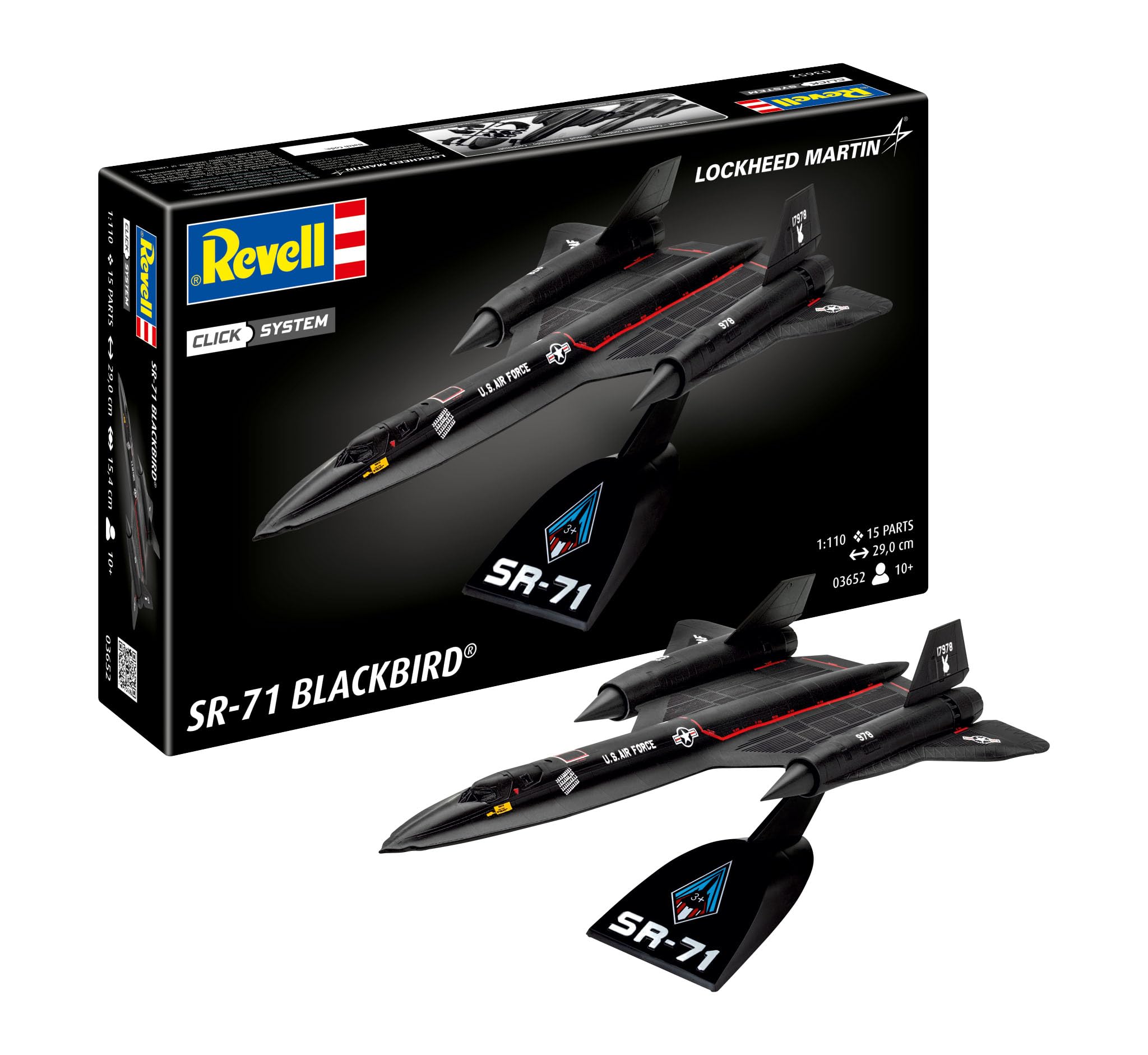 Amazon.com: Revell Easy-Click 03652 Lockheed SR-71 1:110 Scale
