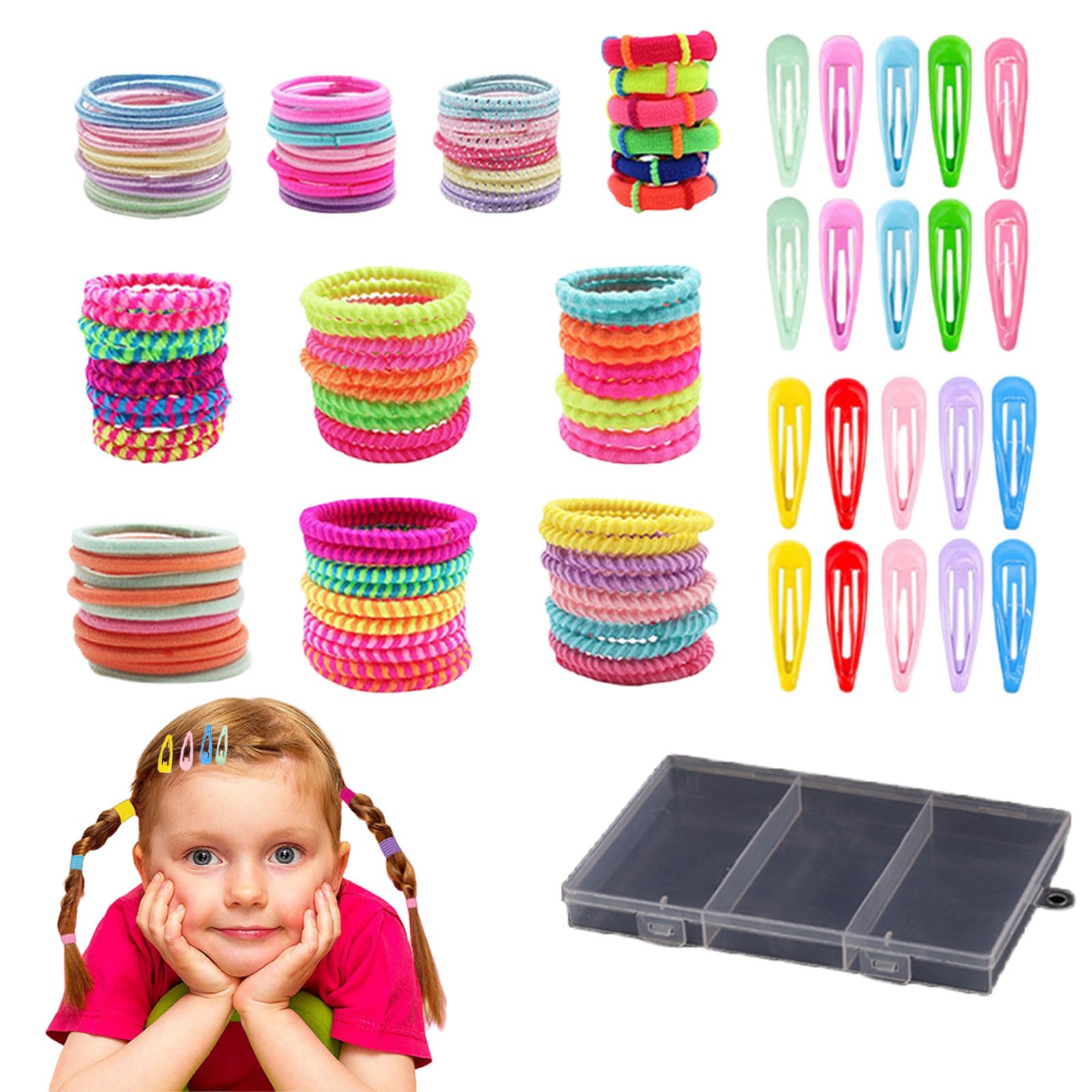 Amazon.co.jp: ヘアゴム 子供 ヘアクリップ 120点セット カラフル