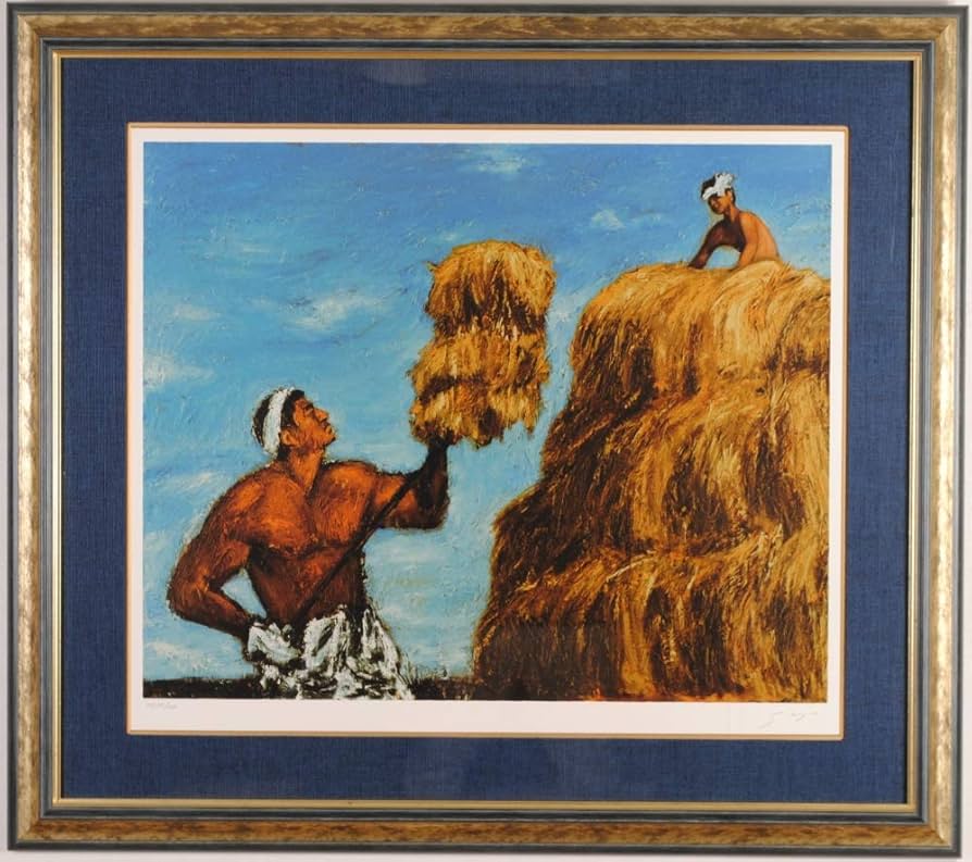 Amazon | 福山小夜 「干草」 高倉健 絵画 シルクスクリーン 版画 額