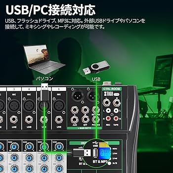 Amazon.co.jp: XTUGA CT60 6 Channel Audio Mixer Portable Mini Sound