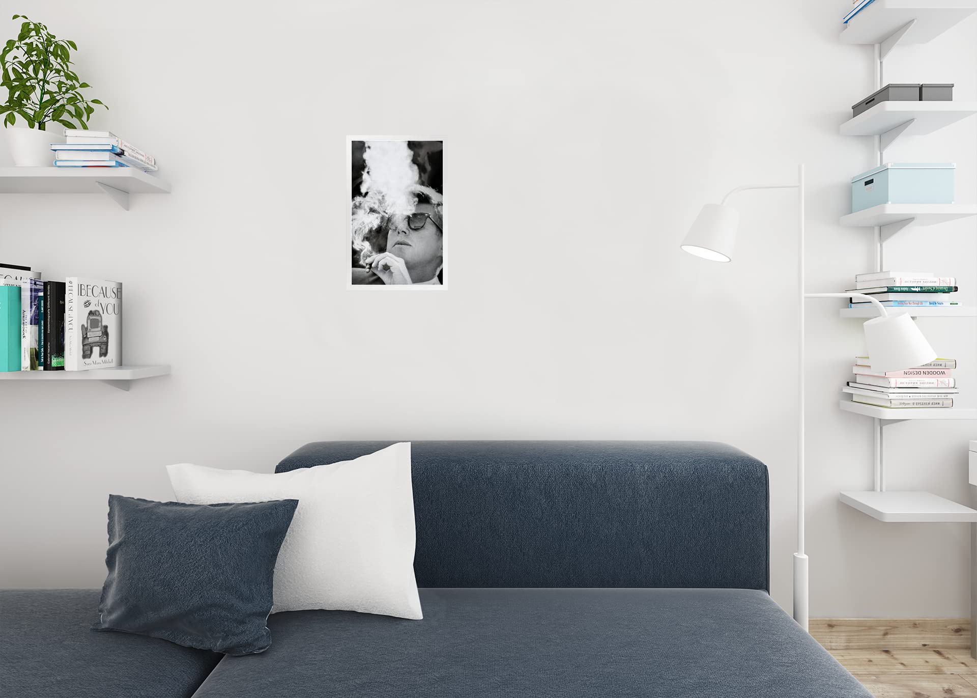 Amazon.co.jp: JFK ポスター 葉巻喫煙の絵 ジョン・F・ケネディ