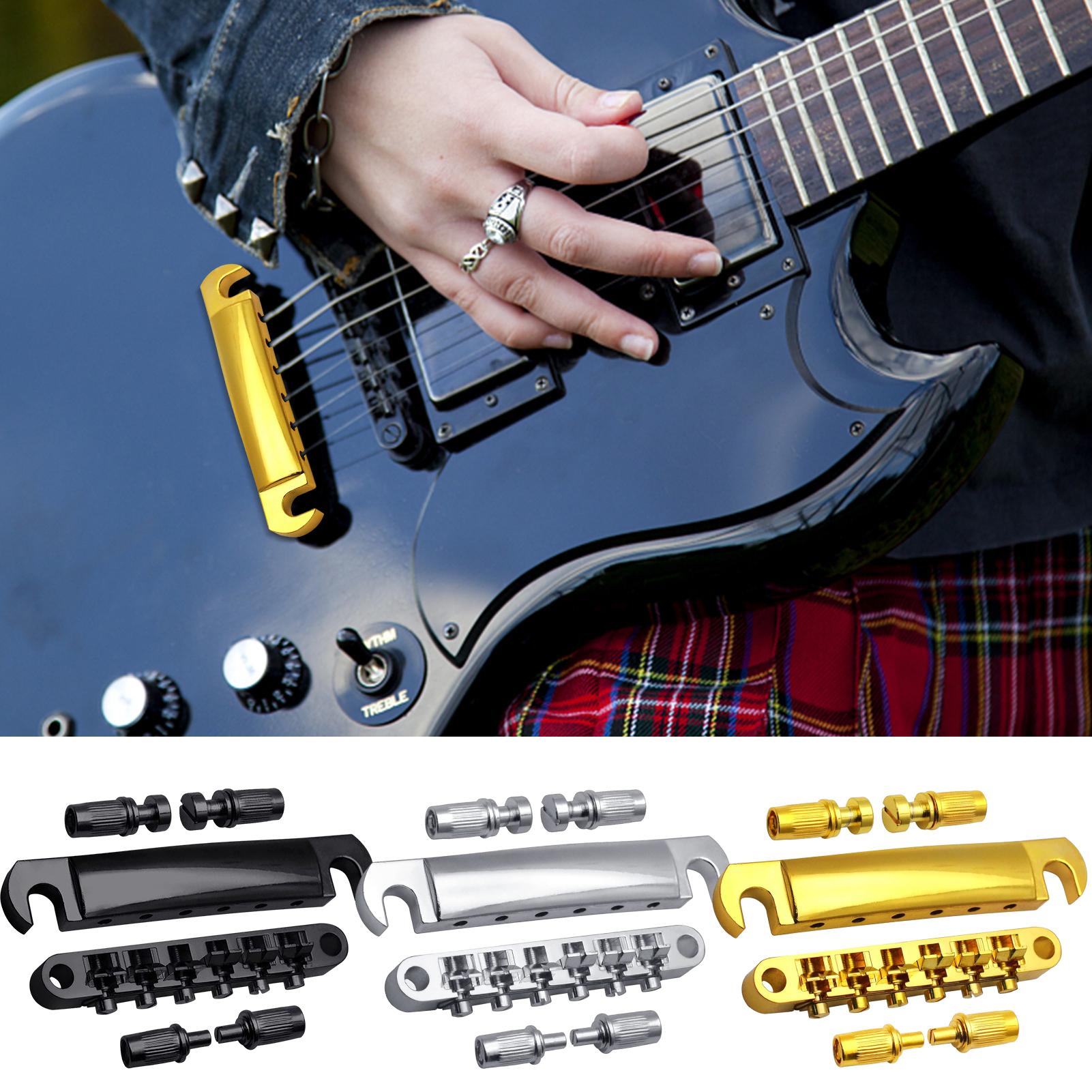 Amazon.co.jp: エレキギター用ブリッジセット - 亜鉛合金交換部品湾曲