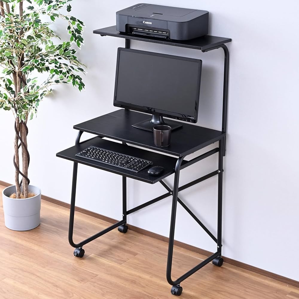 Amazon.co.jp: 山善(YAMAZEN) パソコンデスク コンパクト (上棚