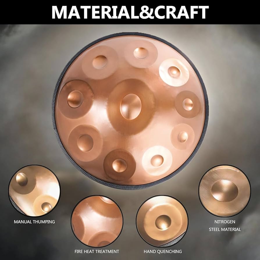 Amazon | 440 Hz ハンドパン ドラム楽器 Dマイナー、9/10/12 ノート 22