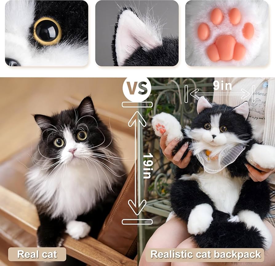 Amazon.co.jp: Chongker 猫ぬいぐるみ 本物そっくり - リアルな猫型