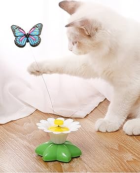 Amazon | 電動 猫じゃらし 飛ぶ蝶 猫用 一人遊び ストレス解消用 運動