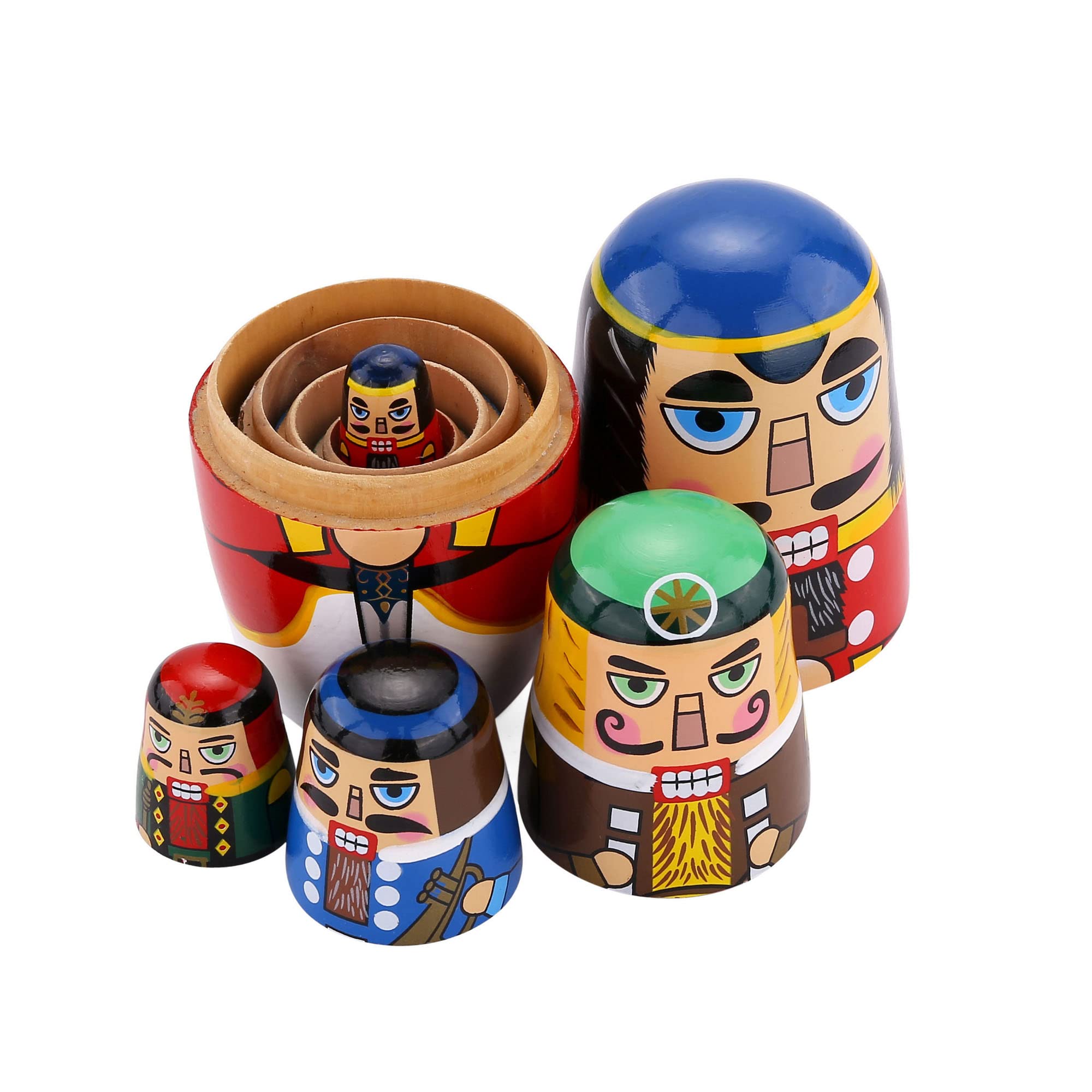 Amazon | Yoption ロシアマトリョーシカ人形 5個 ハンドメイド 木製