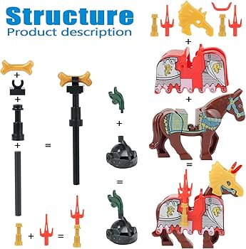 Amazon.co.jp: MOOXI-MOC 中世の騎士戦争 馬の武器 装アクセサリー