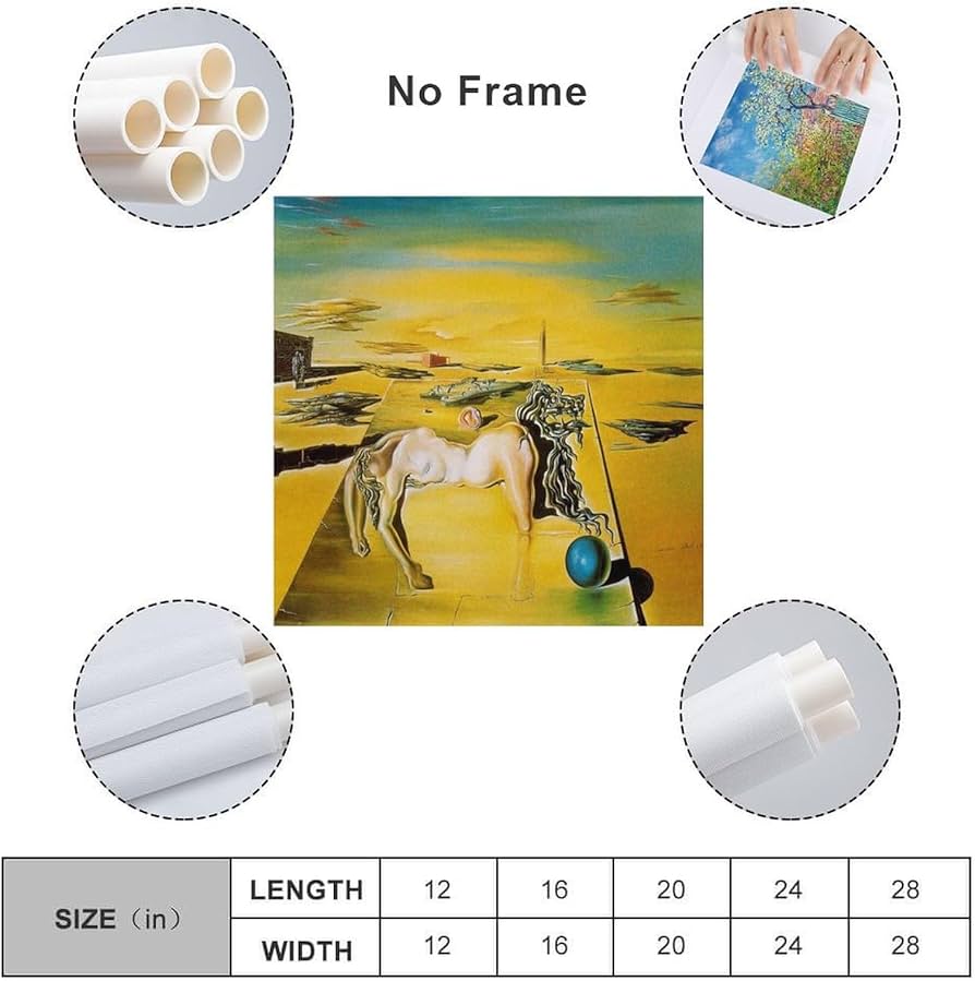 Amazon.co.jp: サルバドール・ダリ「姿の見えない眠る人、馬、獅子