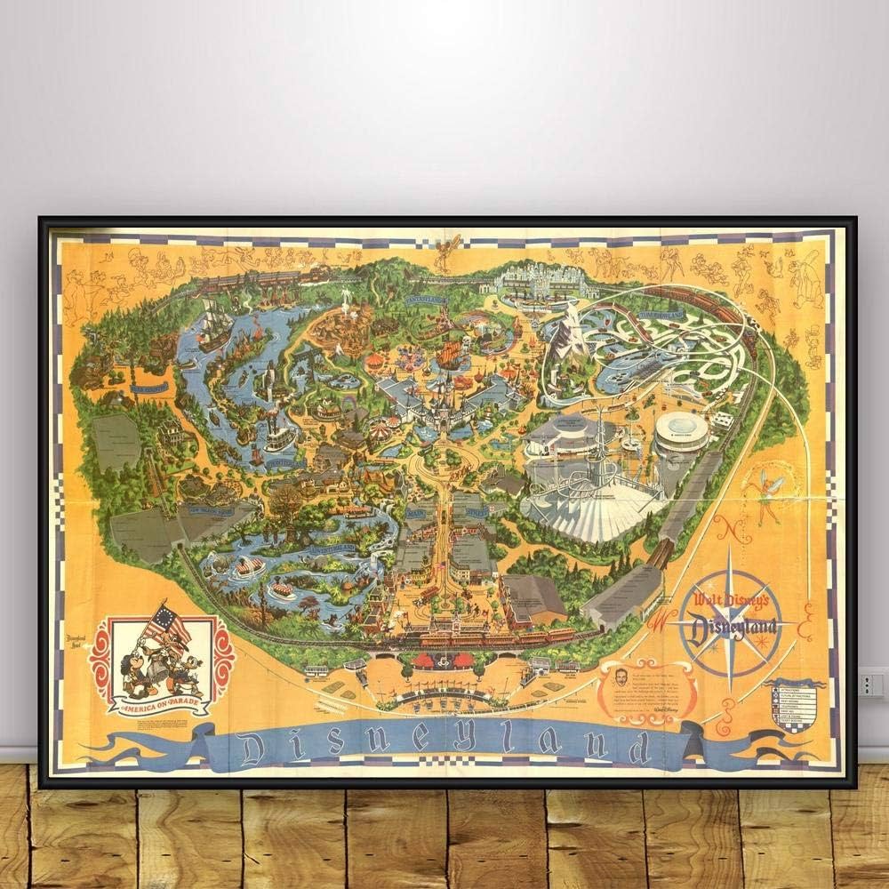 Amazon.co.jp: アメリカ合衆国ディズニーランド手描き地図アート