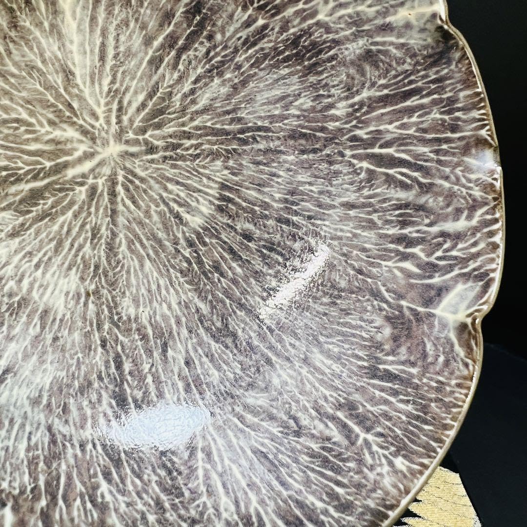 Amazon.co.jp: 現川焼臥牛窯 無形文化財指定 十三代横石臥牛 刷毛目 皿