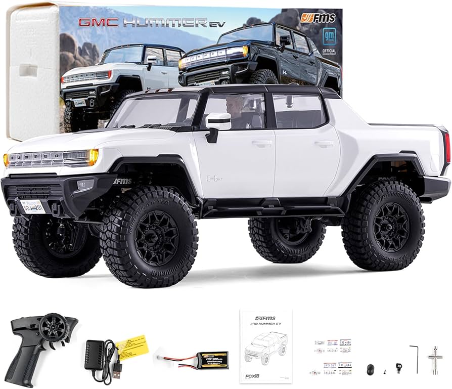 Amazon.com: EAZYRC FMS FCX18 1/18 GMC Hummer EV RC Truck White