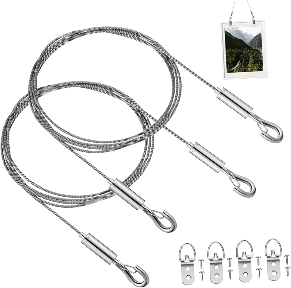 Amazon | Homoyoyo 1 セット の画像吊り下げワイヤー 絵吊り紐 絵画