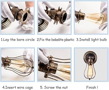 Amazon.co.jp : ブラケットライト レトロ ウォールランプ 工業北欧風