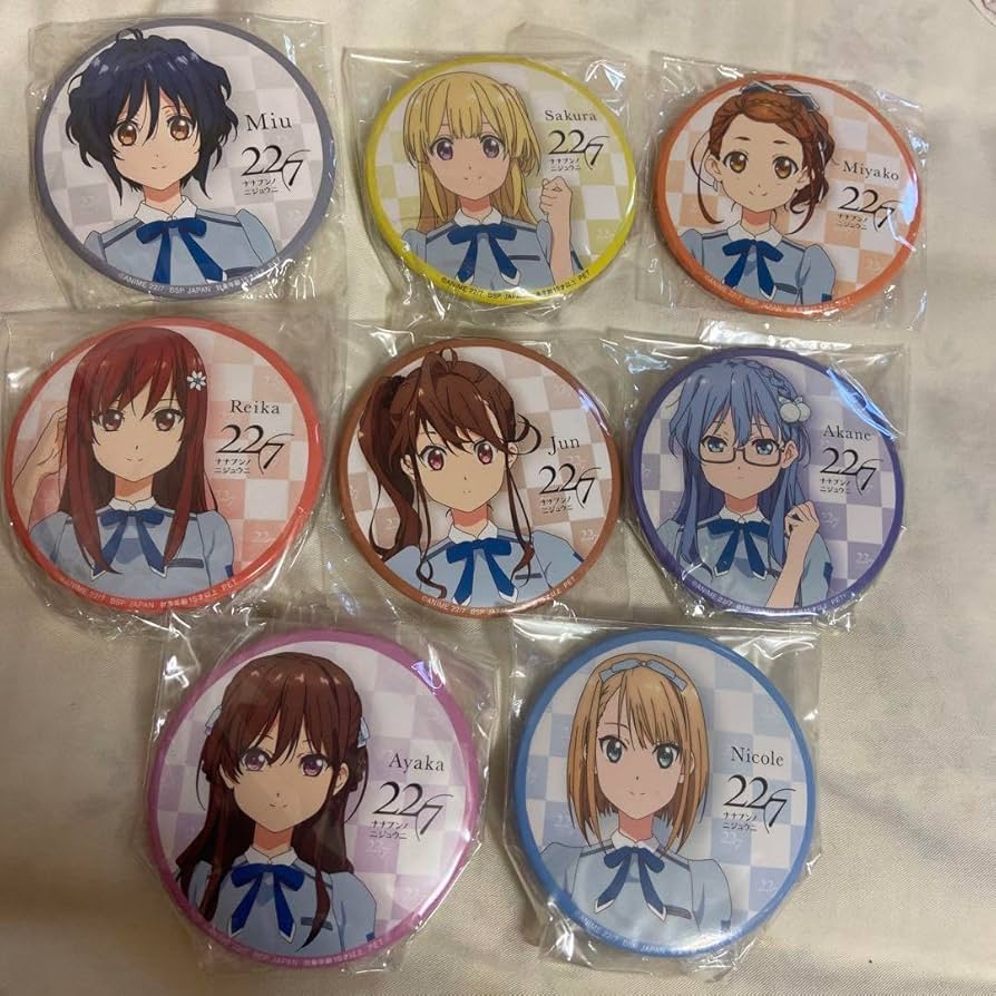 Amazon.co.jp: 22/7 缶バッジ ナナブンノニジュウニ 8セット : おもちゃ