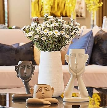 Amazon.co.jp: かびん フラワーベース ホワイト白 セラミック 陶器