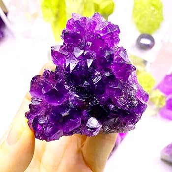 Amazon.co.jp: 完全天然石 アメジスト原石 65-80g 紫水晶 美しい紫色を