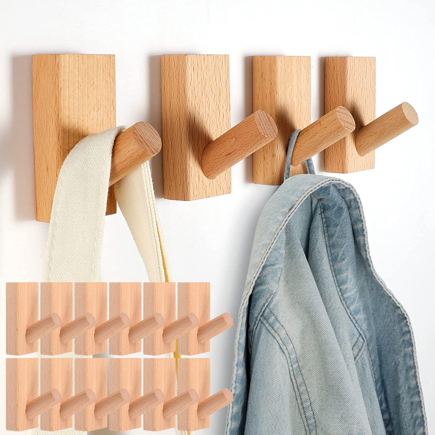 Amazon.co.jp: Thecom フック 木製フック 壁フック ウォールフック