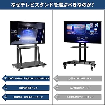 Amazon.co.jp: WuYouDa テレビスタンド 壁寄せ キャスター付き 高さ