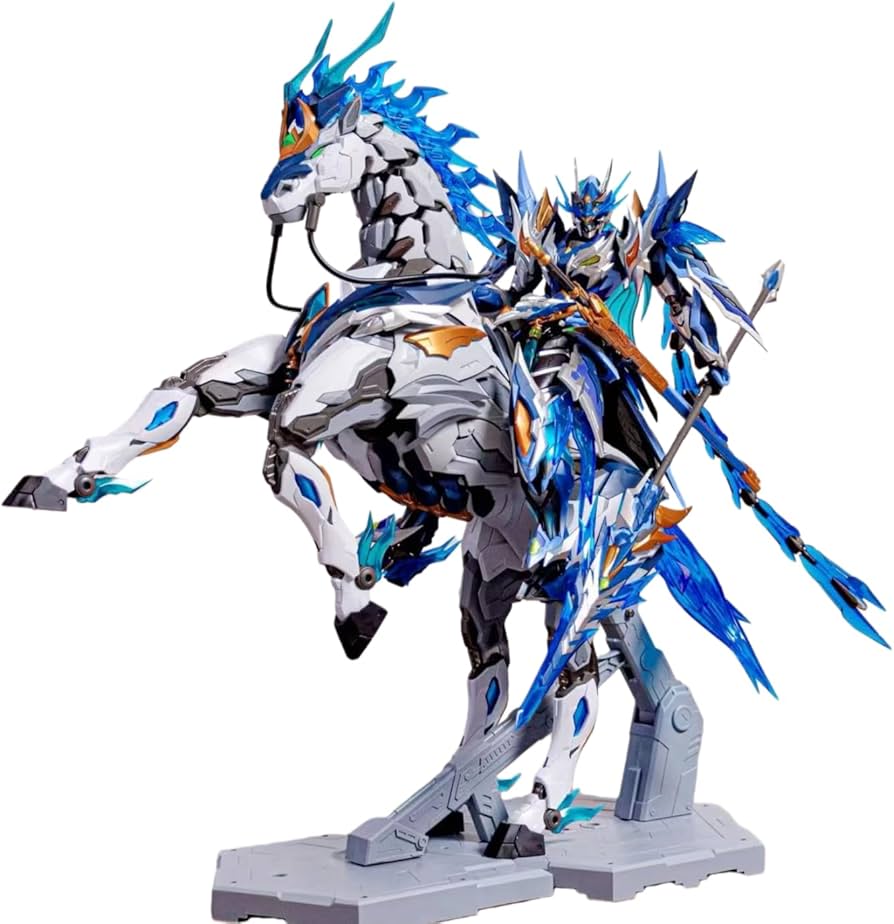 Amazon | 三国虎の将 趙雲 玉蘭白龍駒 塗装済メカ 機甲 可動 組み立て