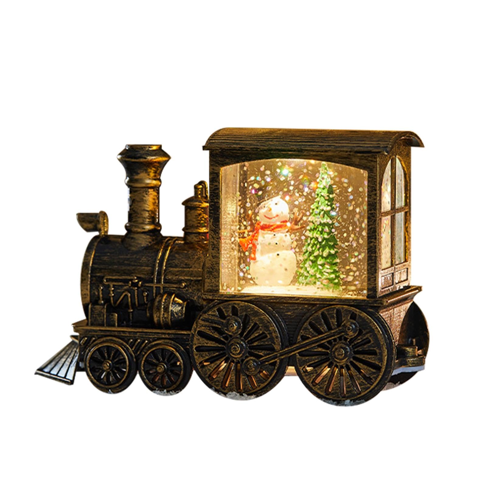 Amazon.co.jp: クリスマス トレイン スノードーム 雪だるま スノー