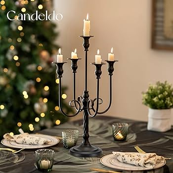 Amazon.co.jp: ブラックハロウィン燭台キャンドルホルダー: 燭台トール