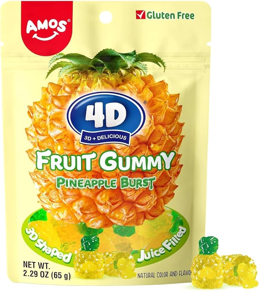 Amazon.com : Amos 4D Gummy Candy Pineapple Burst - Fruity, Jelly