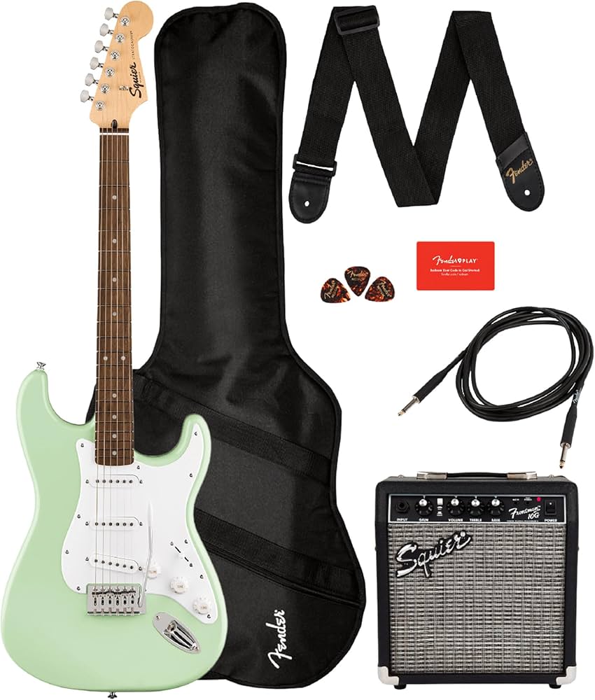 Amazon.com: Fender Squier Sonic Stratocaster Pack - Surf Green