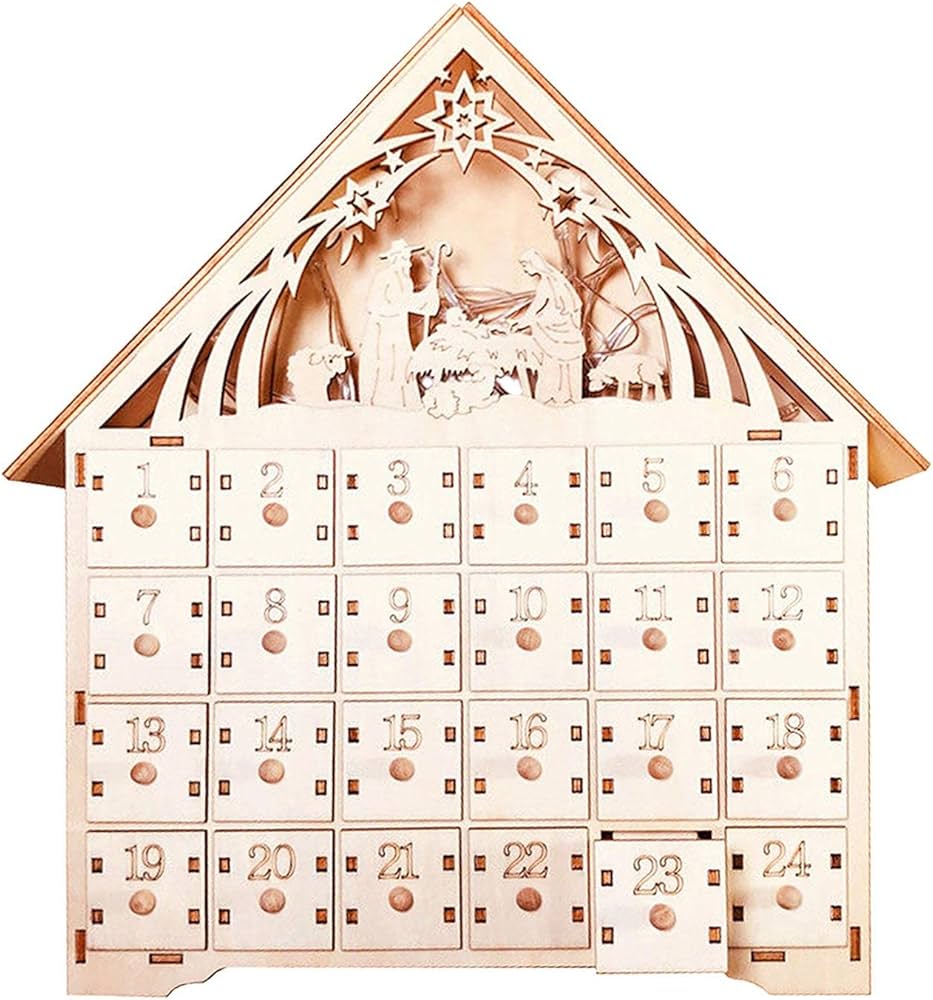 Amazon.co.jp: shopparadise 木製 クリスマス アドベント カレンダー