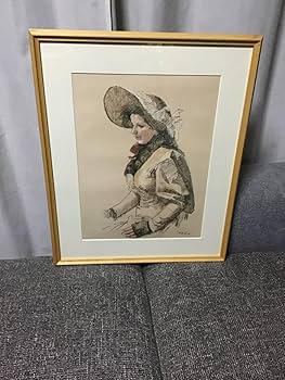 Amazon.co.jp: 小磯良平 複製画 外国婦人 女性像 人物画 額装 PRINTED