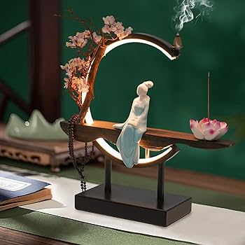 Amazon.com: Backflow Incense Holder with LED Light Ring Chinese