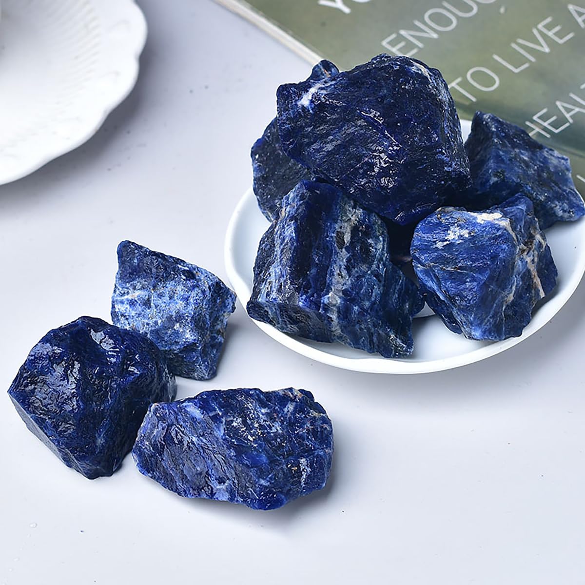 Amazon.co.jp: SUKIMIND 400gセット ソーダライト 原石 天然石 ブルー