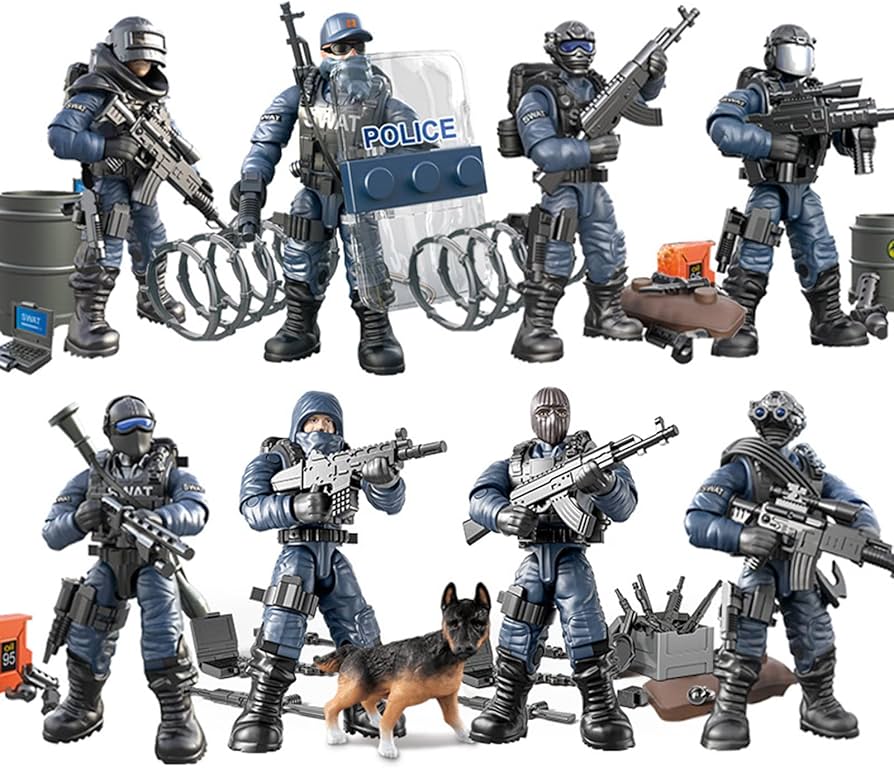 Amazon.co.jp: MEIEST SWAT モデル機器 組み立てブロックおもちゃ 8個