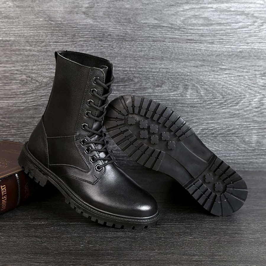 Amazon | [J-WEWIN] コンバットブーツ ミリタリーブーツ メンズ 本革