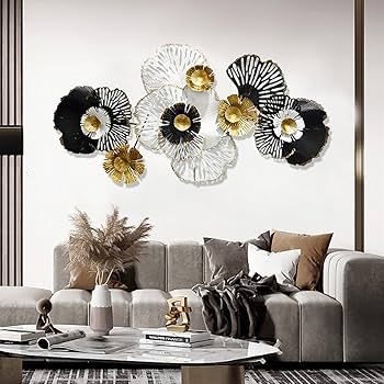 Amazon｜金属製の花の壁の装飾、リビングルームベッドルームオフィス